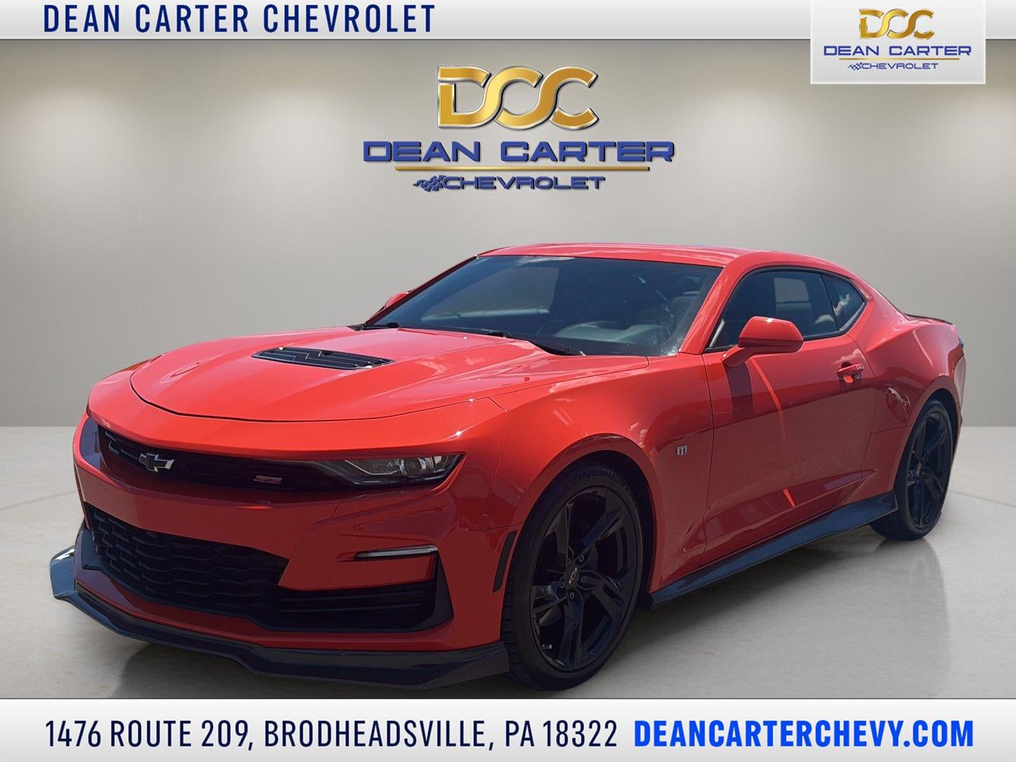 2020 Chevrolet Camaro 1SS in Crush — front three-quarter view