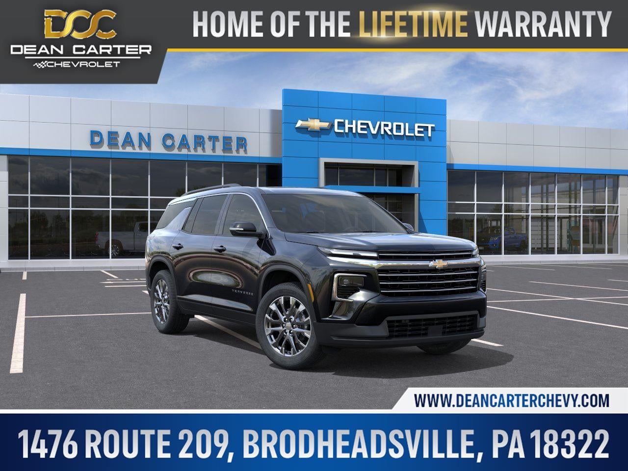 2026 Chevrolet Traverse LT in Mosaic Black Metallic — front three-quarter view