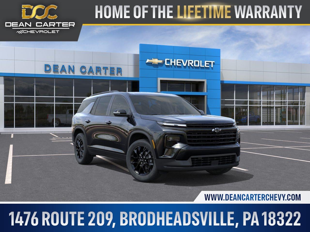 2026 Chevrolet Traverse LT in Mosaic Black Metallic — front three-quarter view