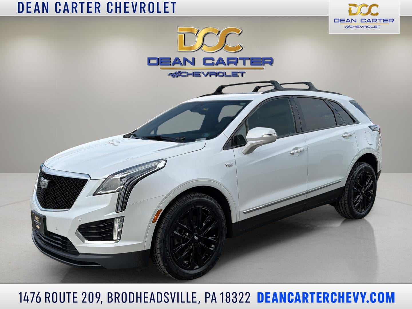 2021 Cadillac XT5 Sport in Crystal White Tricoat — front three-quarter view