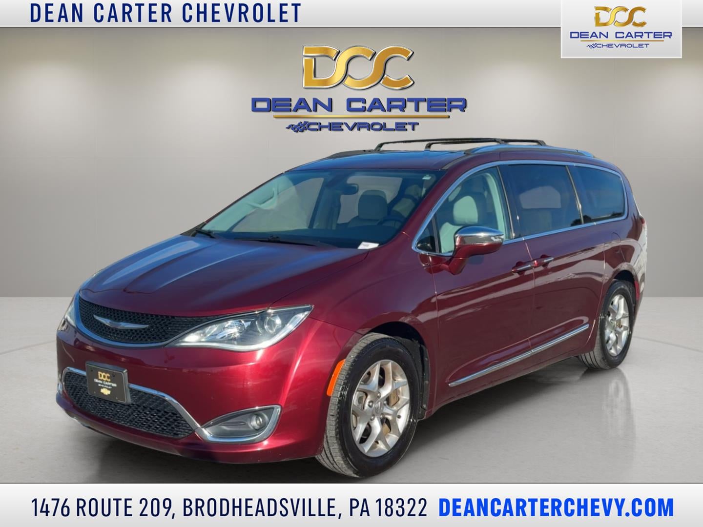 2017 Chrysler Pacifica Limited in Red — front three-quarter view