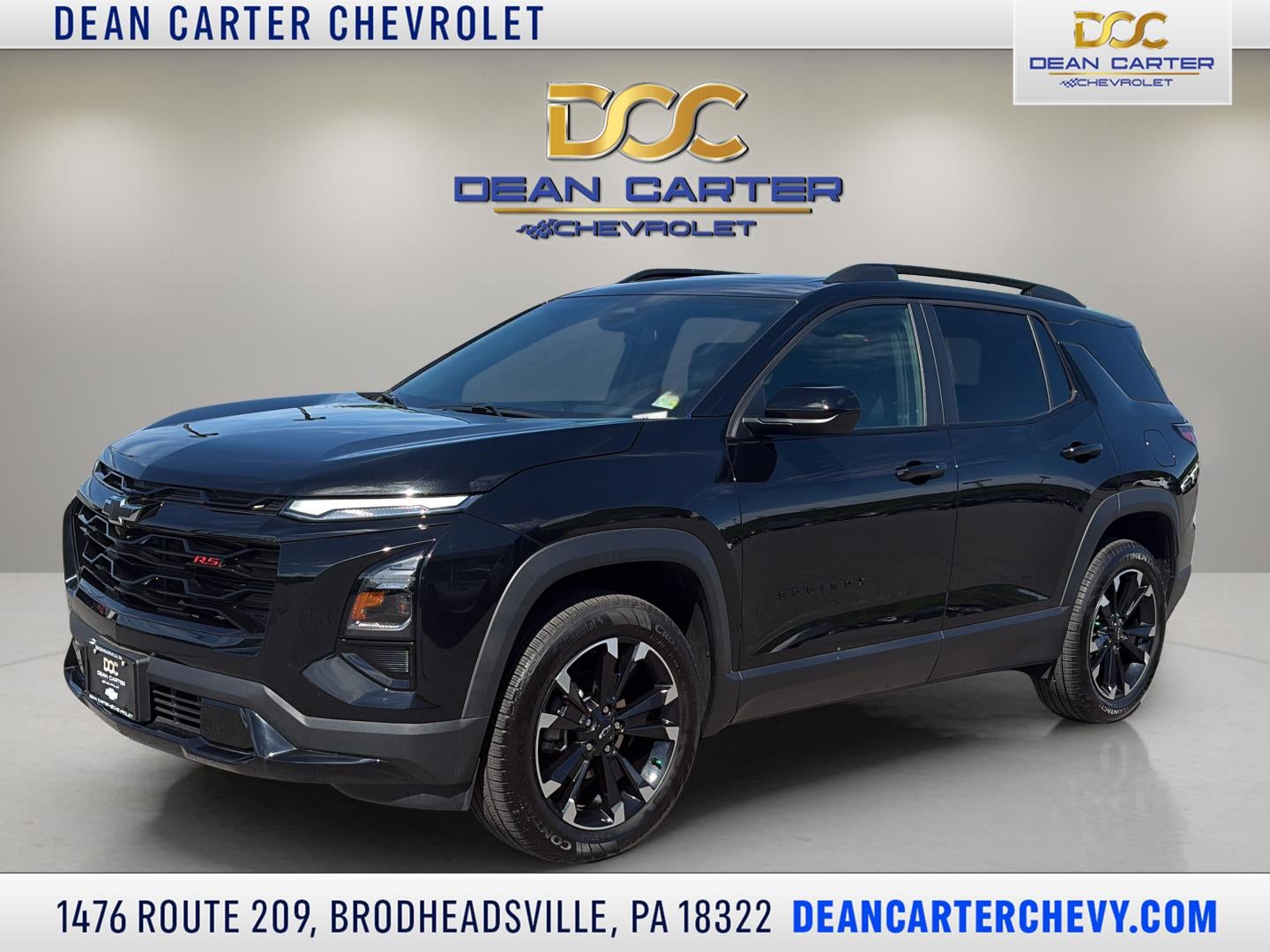 2025 Chevrolet Equinox RS in Mosaic Black Metallic — front three-quarter view