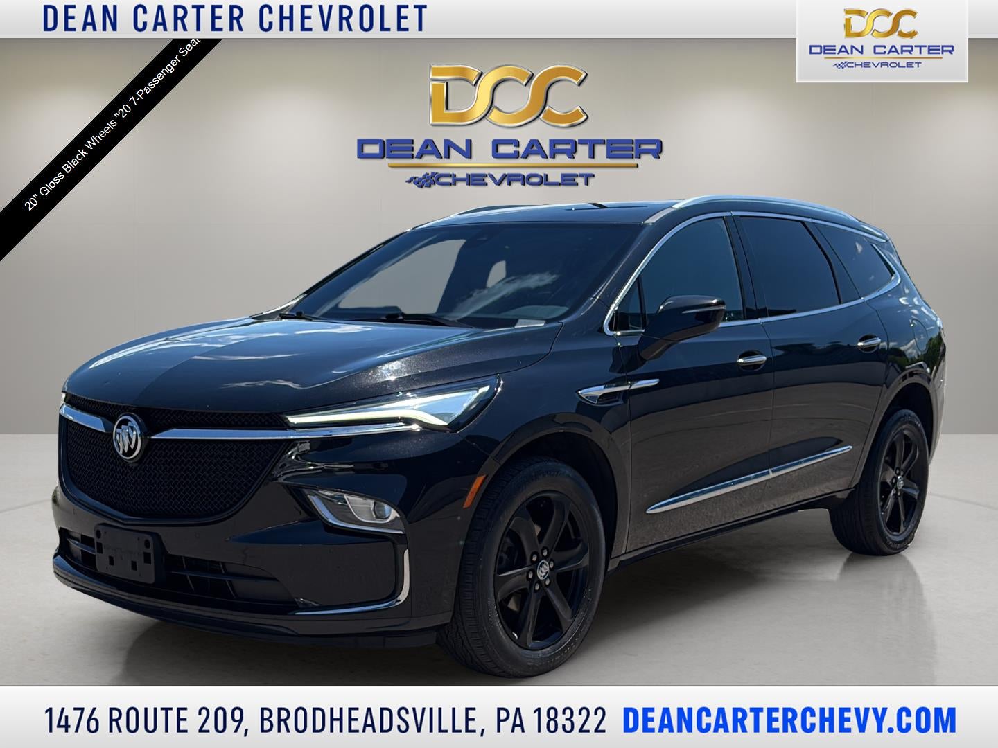 2023 Buick Enclave Essence in Ebony Twilight Metallic — front three-quarter view
