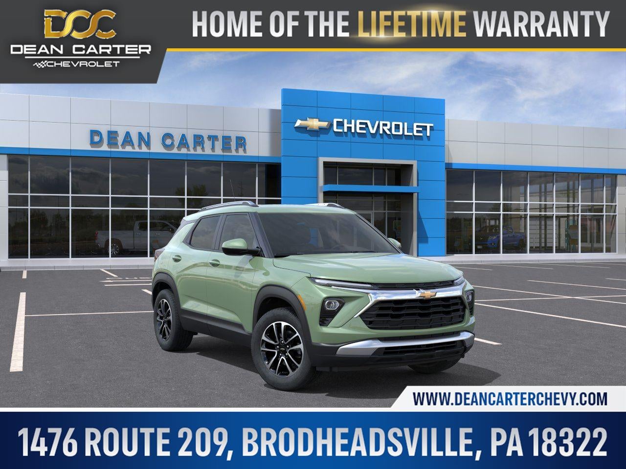 2026 Chevrolet Trailblazer LT in Cacti Green — front three-quarter view