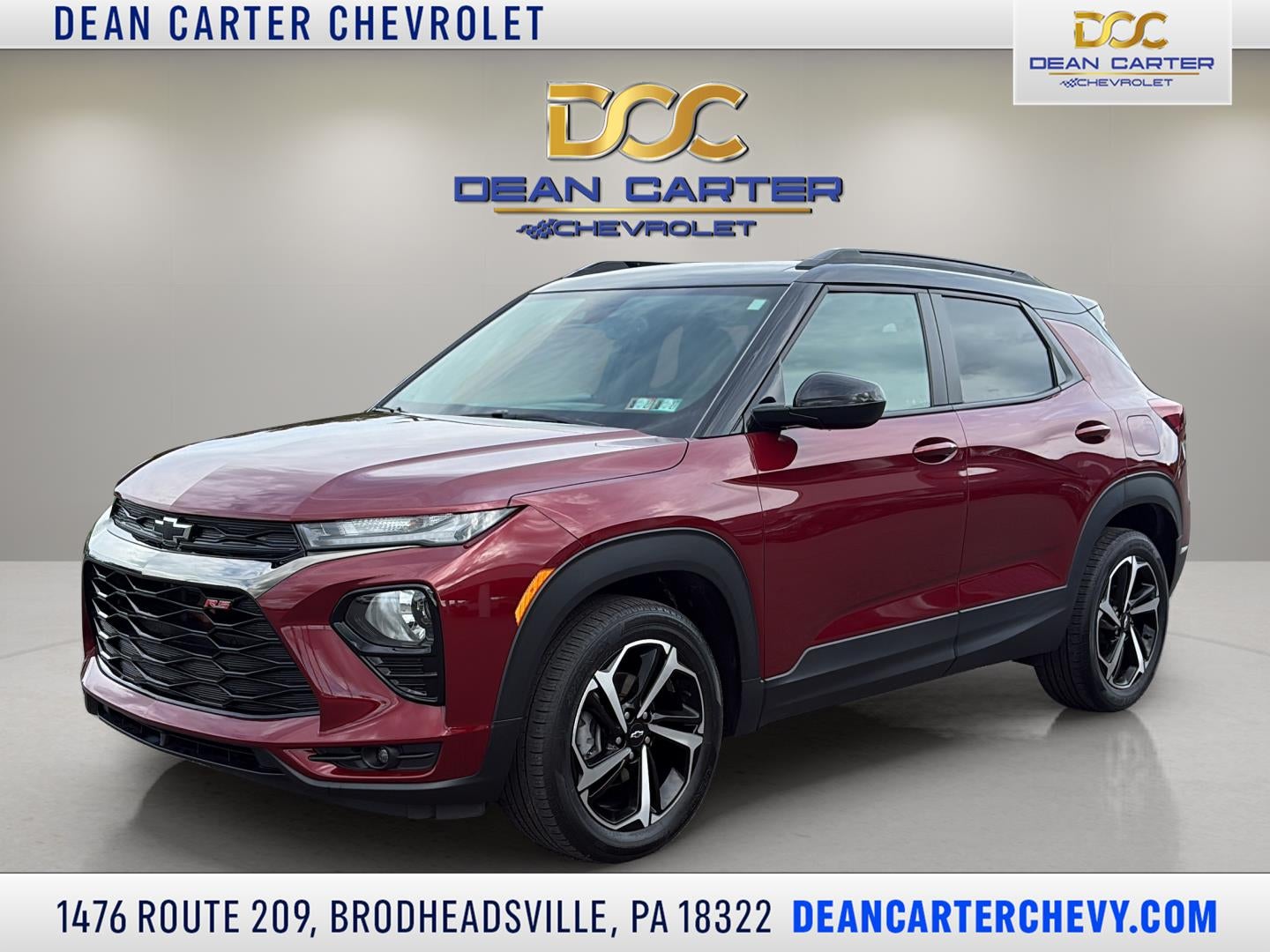 2023 Chevrolet Trailblazer RS in Crimson Metallic — front three-quarter view